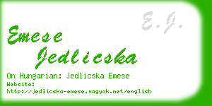 emese jedlicska business card